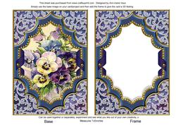 Blue Pansies Diamond 7x5inch Picture Card Front Frame