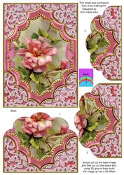 Pink Roses Ornate Diamond 7x5in Scallop Bottom Stacker