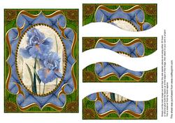 Blue Iris Fancy Bracket 7x5in Swirvey Top Bottom Stacker