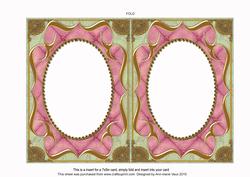 Pink Rose Butterfly Fancy Bracket 7x5in Matching Card Insert