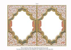 Peach Rose Ornate Diamond 7x5in Matching Card Insert