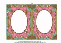 Floral Pink Bell Fancy Bracket 7x5in Matching Card Insert