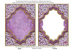 Purple Pansies Ornate Diamond 7x5in Plain Card Frame