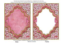 Pink Rose Ornate Diamond 7x5in Plain Card Frame