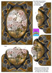 Black Carnations Fancy Bracket 7x5in Scallop Bottom Stacker