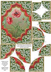 Painted Poppies Ornate Diamond 7x5 All 4 Corner Stacker