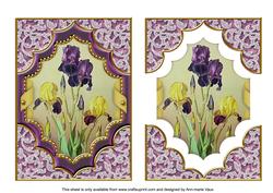 Purple Iris Ornate Diamond Easy Decoupage Step by Step