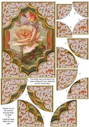 Peach Roses Ornate Diamond 7x5 All 4 Corner Stacker