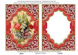 Mixed Bouquet Diamond 7x5inch Picture Card Front with Frame