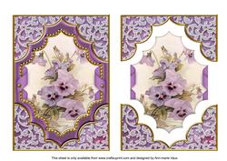 Purple Pansies Ornate Diamond Easy Decoupage Step by Step