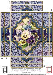 Blue Pansies Diamond 7x5in Spiral Edge Stacker