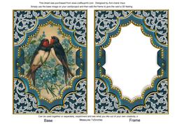 Birds Diamond 7x5inch Picture Card Front with Frame
