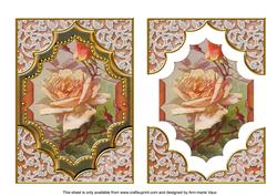 Peach Roses Ornate Diamond Easy Decoupage Step by Step