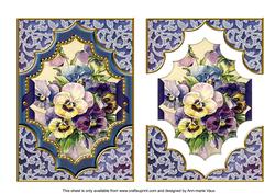 Blue Pansies Ornate Diamond Easy Decoupage Step by Step