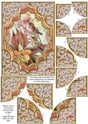 Feeding Birds Ornate Diamond 7x5 All 4 Corner Stacker