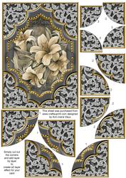 Grey Lily Ornate Diamond 7x5 All 4 Corner Stacker