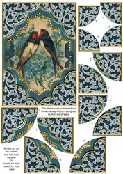 Birds Ornate Diamond 7x5 All 4 Corner Stacker