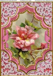 Pink Rose Ornate Diamond A4 Picture Topper Sheet