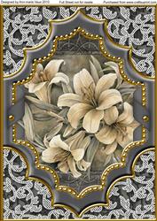Grey Lillies Ornate Diamond A4 Picture Topper Sheet