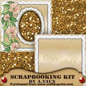 Cream Floral Frame Scarpbooking Quick Page Kit