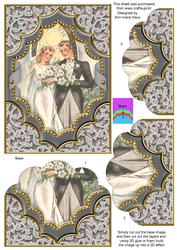 Bride and Groom Ornate 7x5in Scallop Bottom Stacker