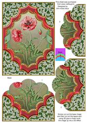 Painted Poppies Ornate Diamond 7x5 Scallop Bottom Stacker