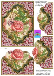 Butterfly Rose Ornate Diamond Scallop Bottom 7x5inch Stacker