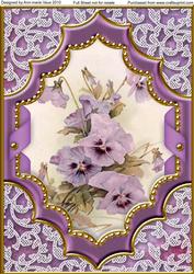 Purple Pansies A4 Picture Sheet Topper