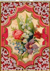 Mixed Bouquet Ornate Diamond A4 Picture Sheet Topper
