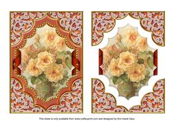 Peach Roses Ornate Diamond 7x5in Decoupage Step-by-step