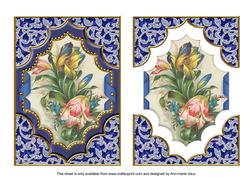 Blue Tulips Ornate Diamond 7x5in Decoupage Step-by-step