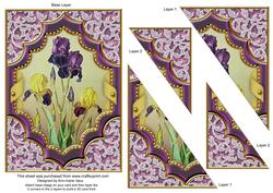 Purple Iris Ornate Diamond 7x5 Triangle Corner Stacker