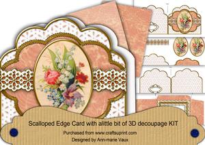 Mixed Boutique Em. Anglaise Scallop Decoupage 3D Card Kit