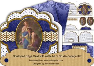 Wood Nymphs Em Anglaise Scalloped 3D Decoupage Card Kit