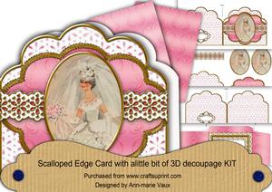 Blushing Bride Em Anglaise Scalloped 3D Decoupage Card Kit