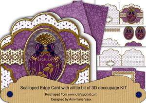 Amethyst Perfume Em Anglaise Scalloped 3D Decoupage Card Kit