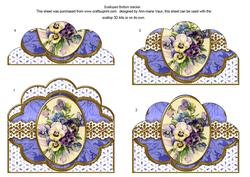 Blue Pansies Em Anglaise Scallop Bottom Stacker