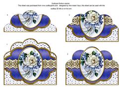 Wedding Roses Embroidery Anglaise Scallop Bottom Stacker