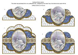 Blue Church Embroidery Anglaise Scallop Bottom Stacker