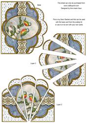 Christmas Blue Tits Anglaise Scallop Deco Stacker
