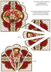 Colourful Lillies Embroidery Anglaise Scallop Deco Stacker