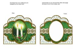 Christmas Candle Duo Anglaise Scallop Card Base Frame