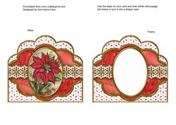 Christmas Poinsettias Anglaise Scallop Card Base Frame