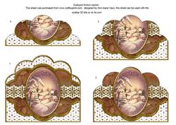 Snowy Village Embroidery Anglaise Scallop Bottom Stacker