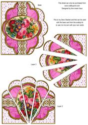 Mixed Florals Anglaise Scallop Deco Stacker