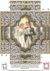 Bride and Groom Ornate 7x5in Spiral Edge Stacker Card Front