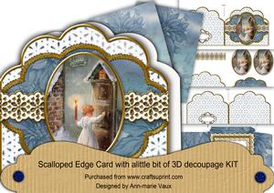 Choirboy Knocking Anglaise Scalloped 3D Decoupage Card Kit