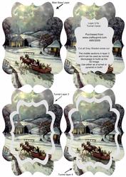 Christmas Horse and Sleigh Fancy Bracket Tunnel Sheet