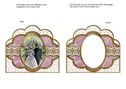 Wedding Vows Embroidery Anglaise Scallop Card Base Frame