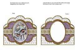 Lilac Bells Embroidery Anglaise Scallop Card Base Frame